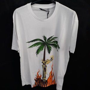 PALM ANGLES WHITE MEN CHEST PRINTED SHORT SLEEVE